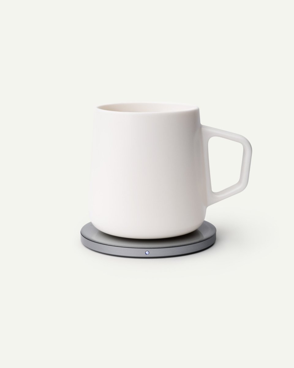 OHOM Neo Self-Heating Mug & Wireless Charger Set - Jasmine White