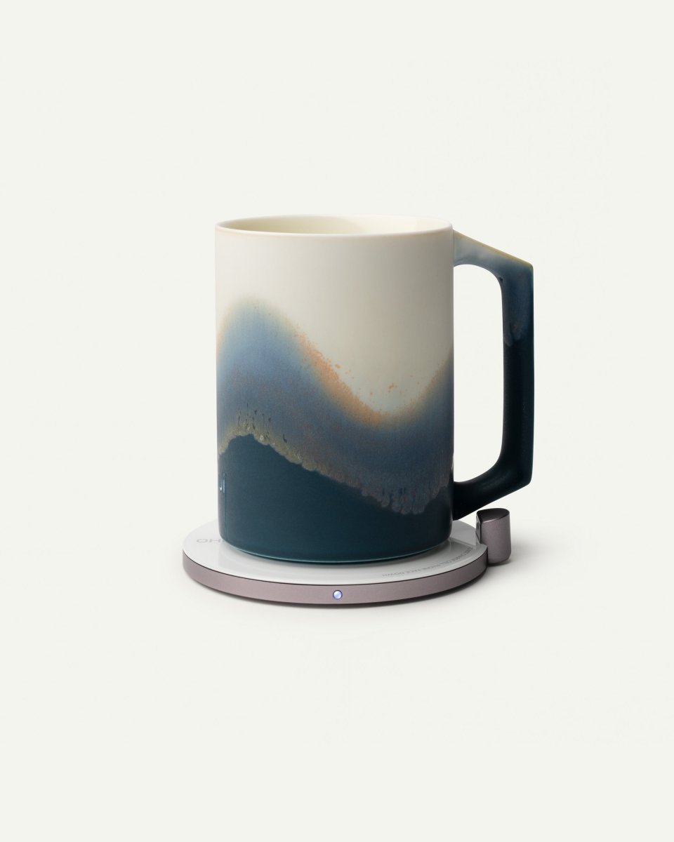 OHOM Ui Artist Collection Set - Arctic Radiance | Self-Heating Mug & Wireless Charger