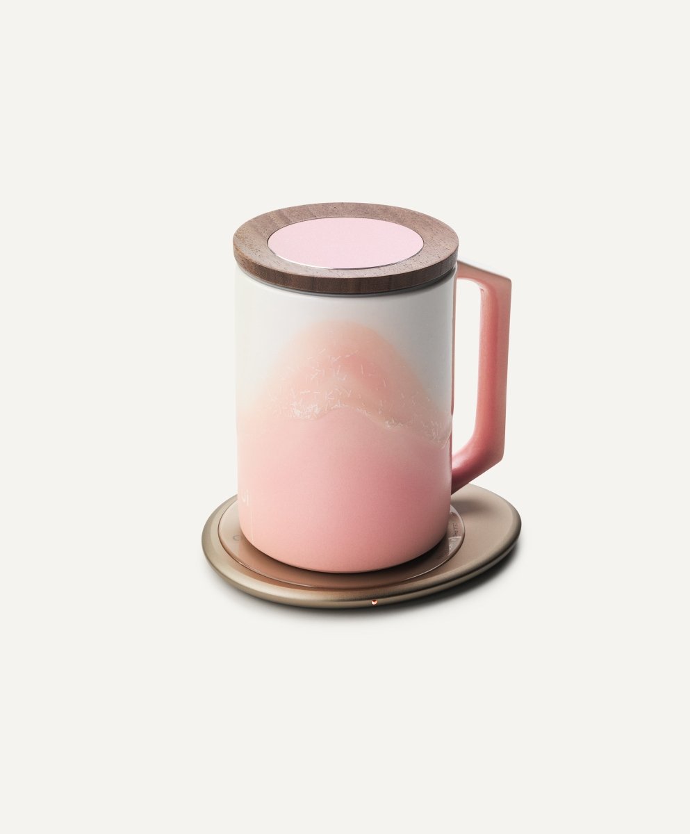 OHOM Ui Artist Collection Set - Fuchsia Cloud | Self - Heating Mug & Wireless Charger