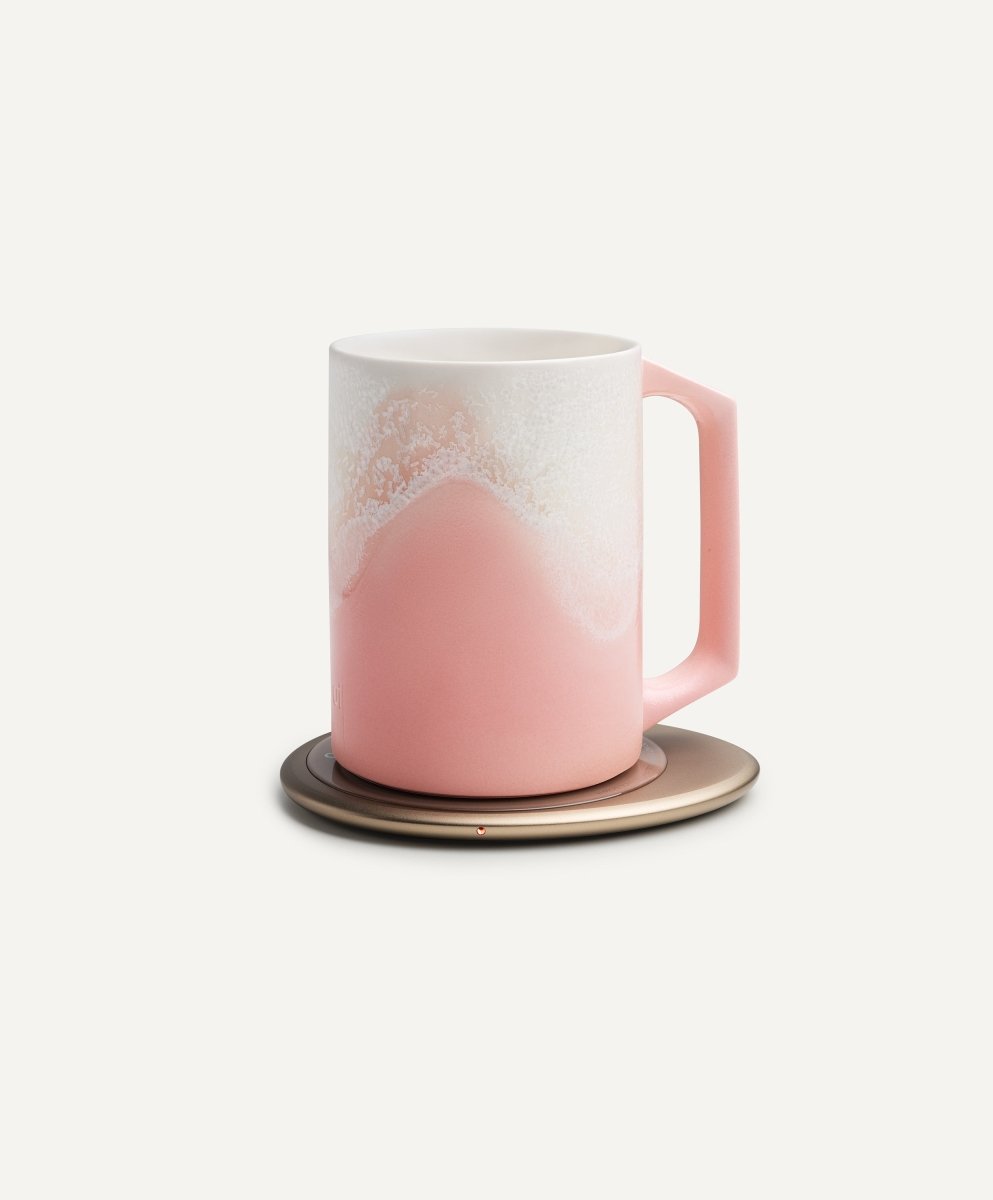OHOM Ui Artist Collection Set - Fuchsia Cloud | Self - Heating Mug & Wireless Charger