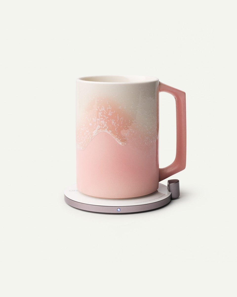 OHOM Ui Artist Collection Set - Fuchsia Cloud | Self-Heating Mug & Wireless Charger