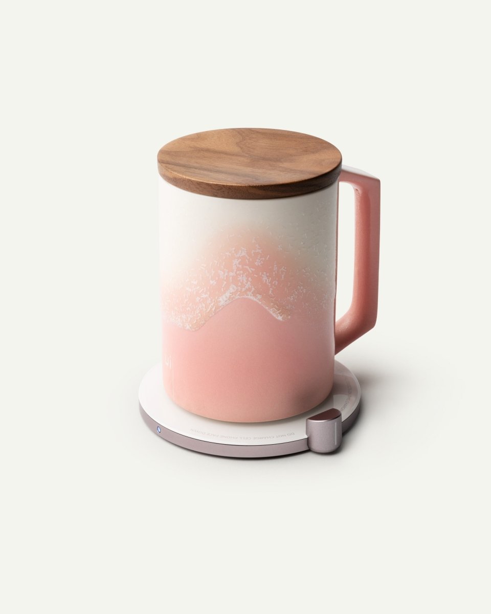 OHOM Ui Artist Collection Set - Fuchsia Cloud | Self-Heating Mug & Wireless Charger