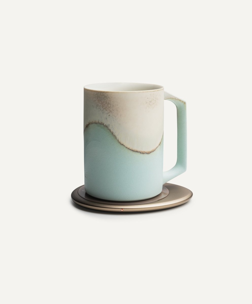 OHOM Ui Artist Collection Set - Mint Glacier | Self - Heating Mug & Wireless Charger