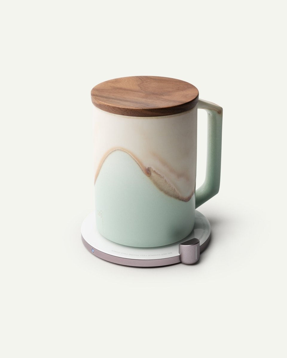 OHOM Ui Artist Collection Set - Mint Glacier | Self-Heating Mug & Wireless Charger