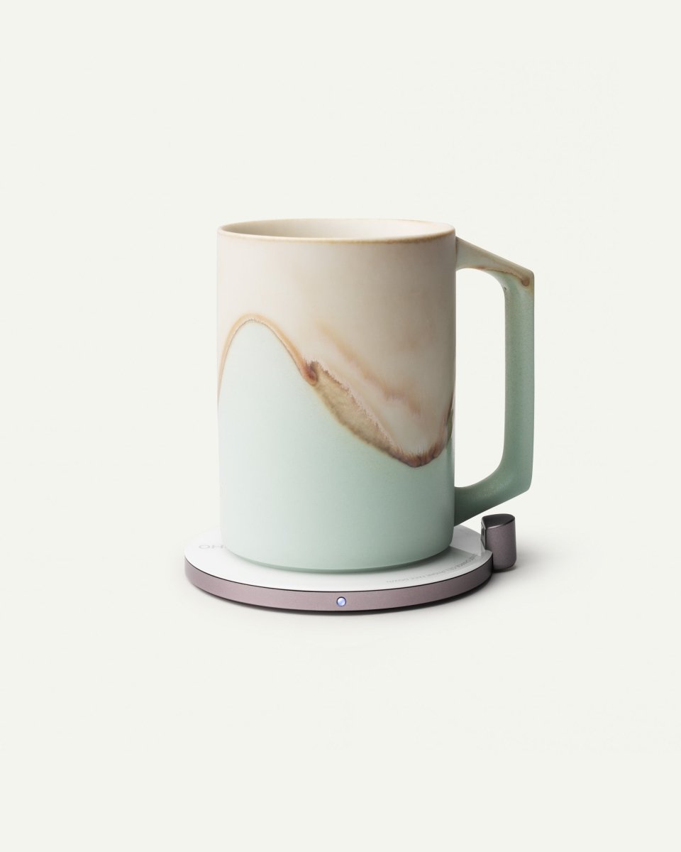 OHOM Ui Artist Collection Set - Mint Glacier | Self-Heating Mug & Wireless Charger