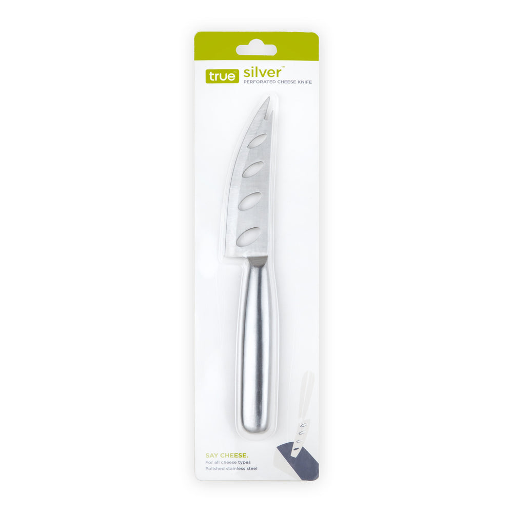 
                      
                        Silver Perforated Stainless Steel Cheese Knife
                      
                    