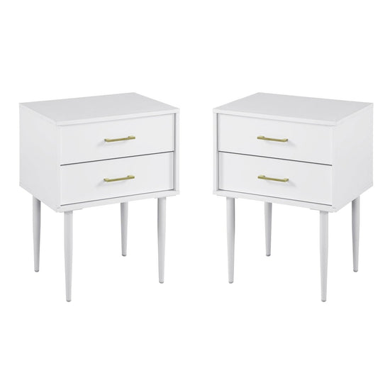 Walker Edison Olivia Two-Drawer Nightstand / Side Table, Set of 2 - lily & onyx