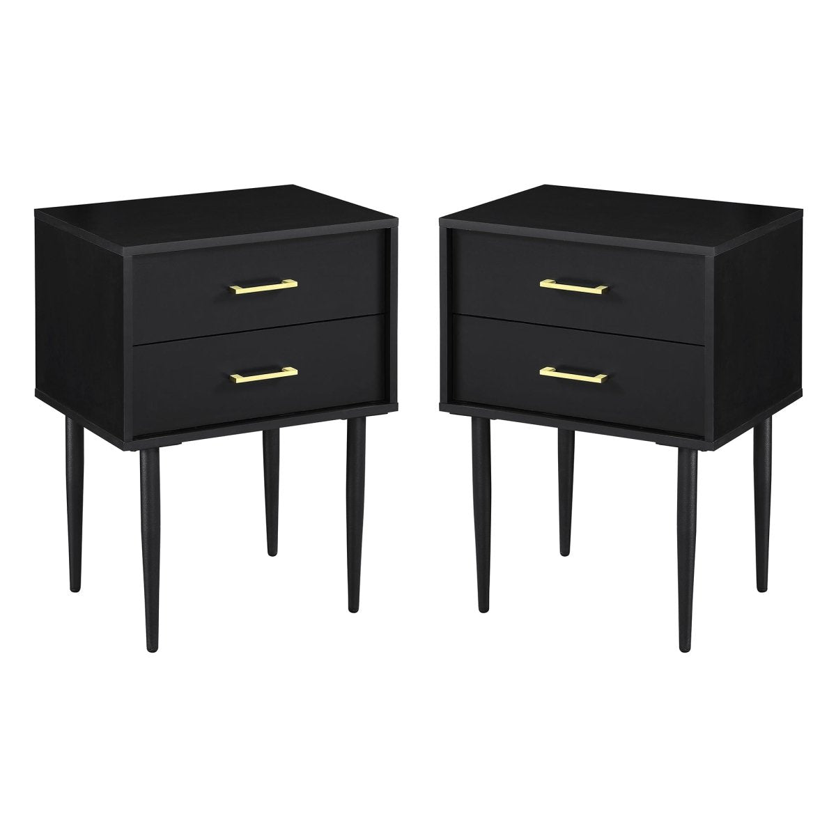 Walker Edison Olivia Two-Drawer Nightstand / Side Table, Set of 2 - lily & onyx