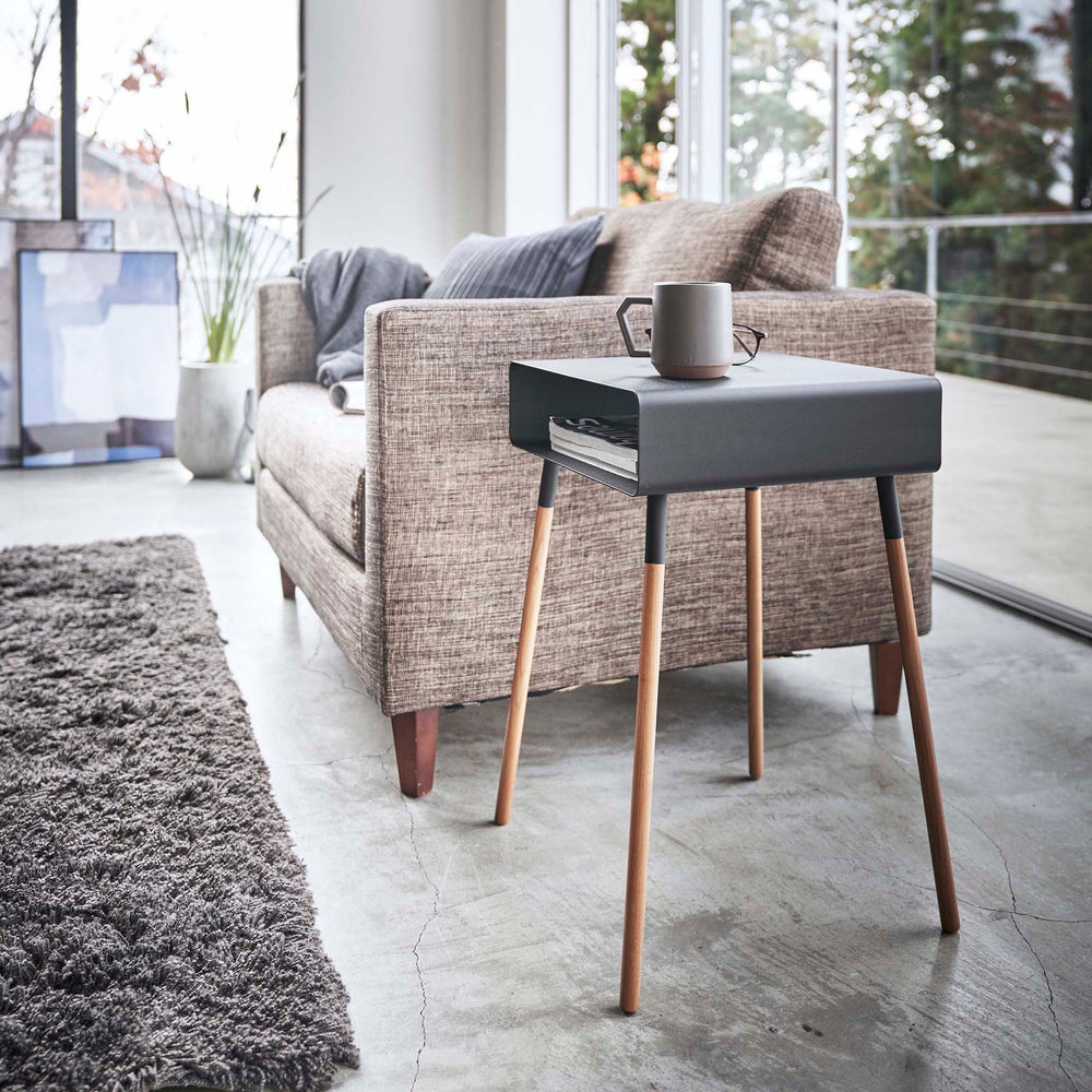 
                      
                        Steel Storage Table with Wood Legs, Tall - 23" H
                      
                    