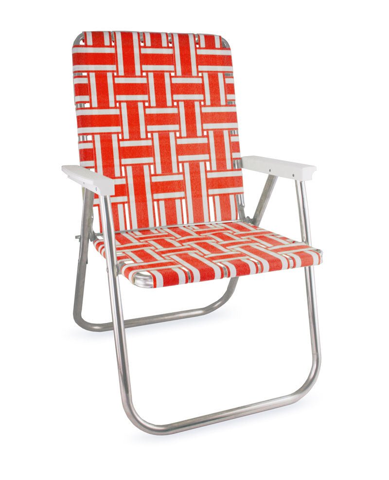 Lawn Chair USA Orange and White Stripe Classic Chair - lily & onyx