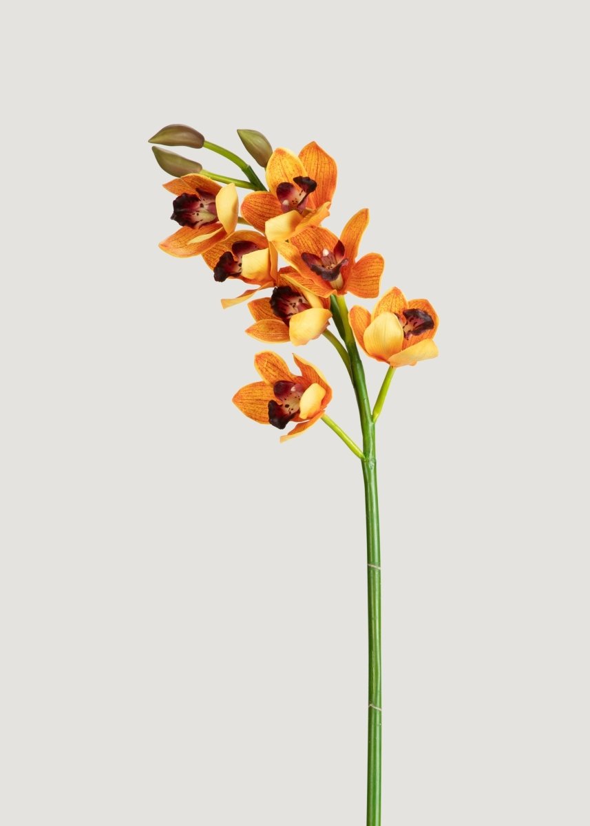 Afloral Orange Artificial Deluxe Cymbidium Orchid - 47