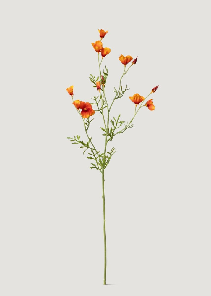 Afloral Orange Mini Fake Poppy Flower Spray - 26" - lily & onyx