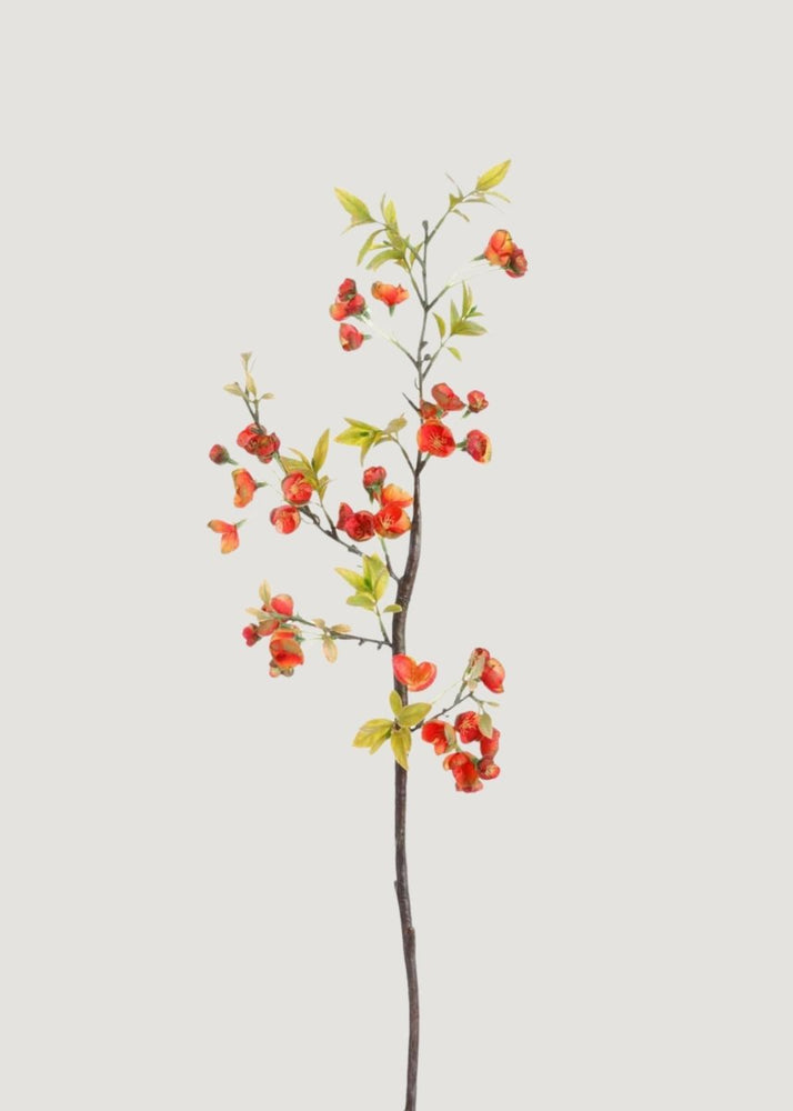 Afloral Orange Red Faux Plum Blossom Branch - 24" - lily & onyx