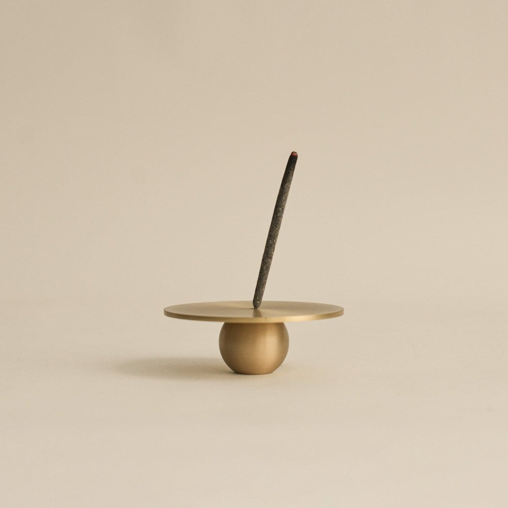 
                      
                        CEDAR AND MYRRH Orb Brass Incense Holder - lily & onyx
                      
                    