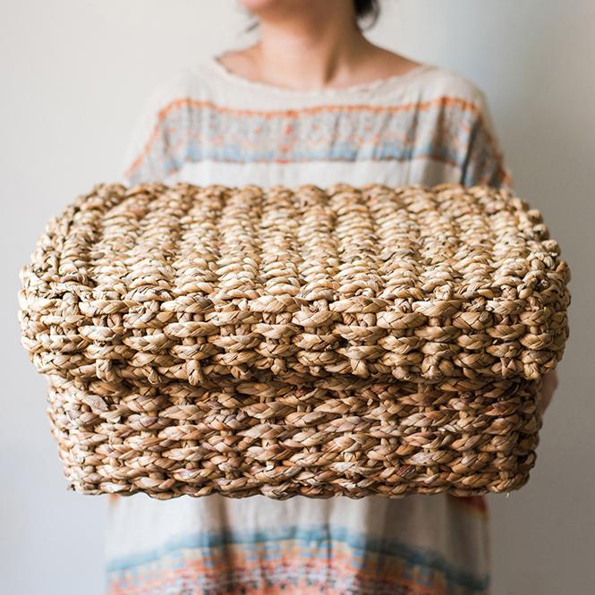 
                      
                        Organic Straw Storage Basket with Lid
                      
                    