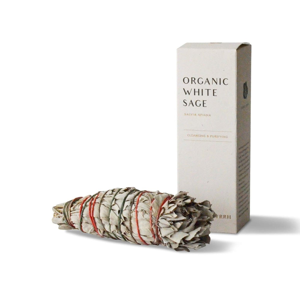 CEDAR AND MYRRH Organic White Sage Smudge Stick - Medium - lily & onyx