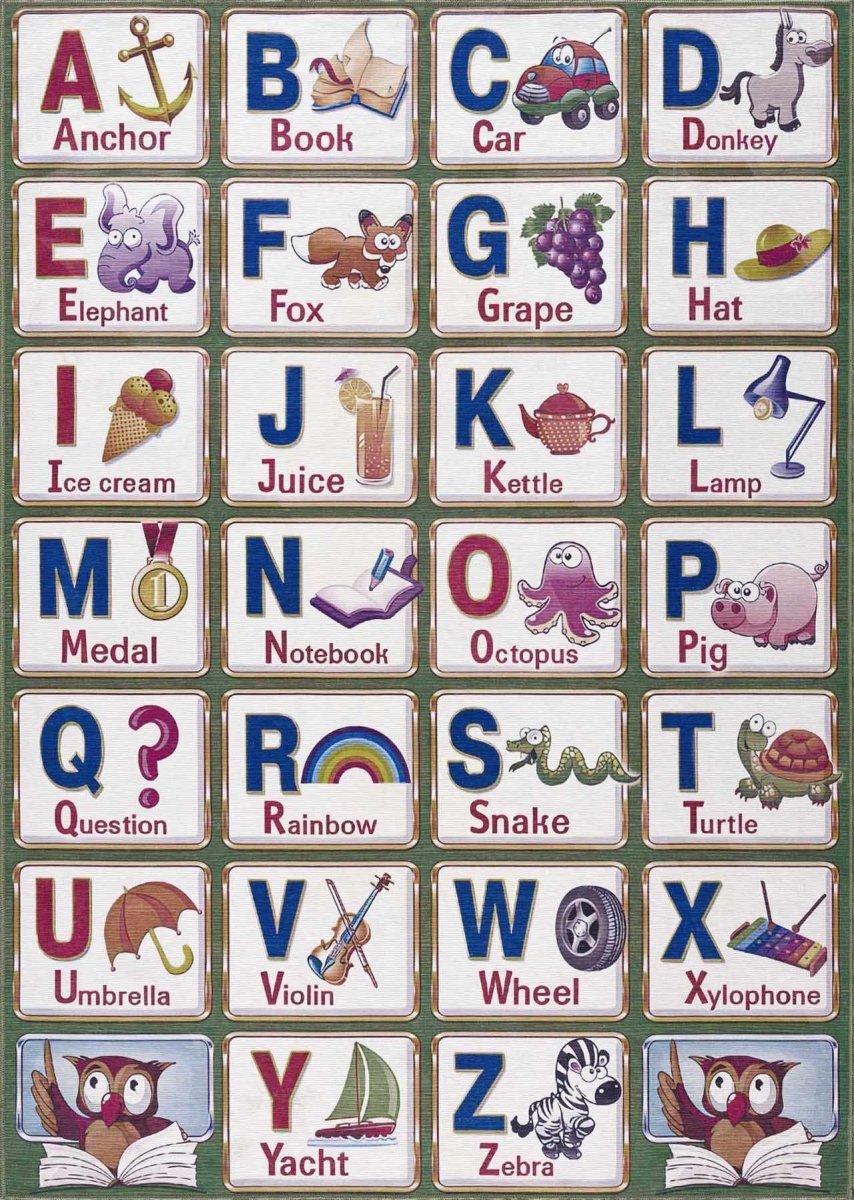 Hauteloom Osric Colorful Alphabet Washable Kids Rug - lily & onyx