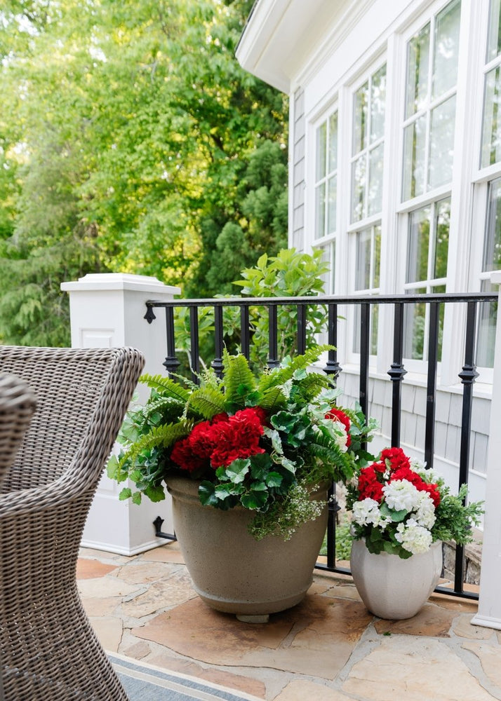 
                      
                        Afloral Outdoor Fake Flowers | Weather Resistant Outdoor Red Geranium Bush, 18" - lily & onyx
                      
                    
