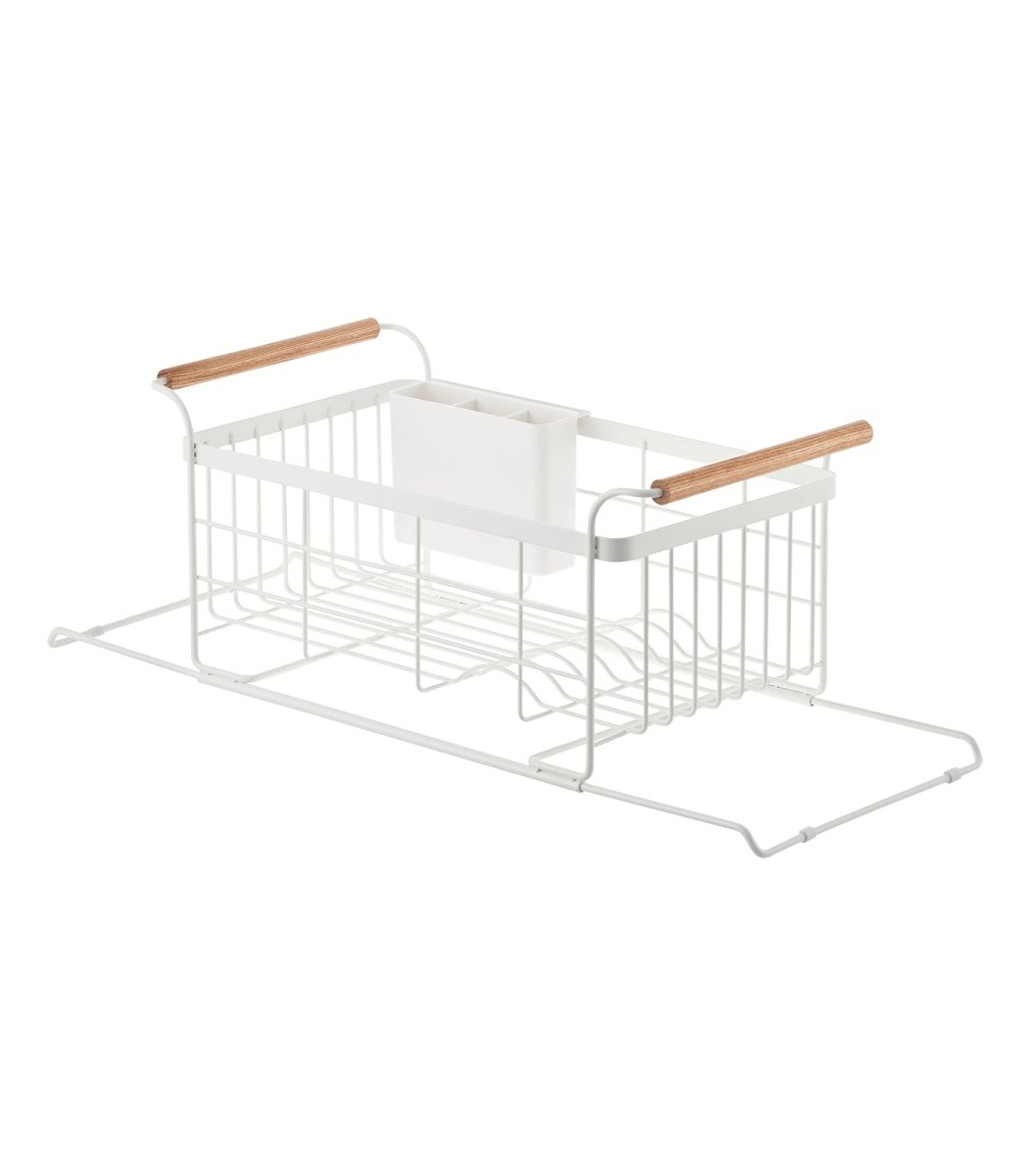 Yamazaki Home Over - the - Sink Dish Rack - Steel + Wood - lily & onyx