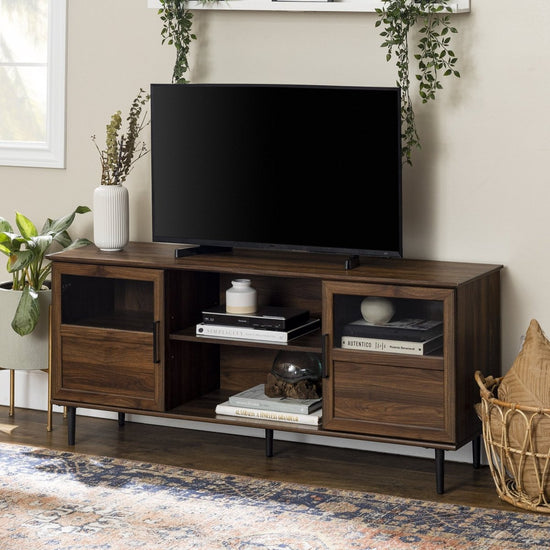 Walker Edison Owen Glass and Wood TV Console - lily & onyx