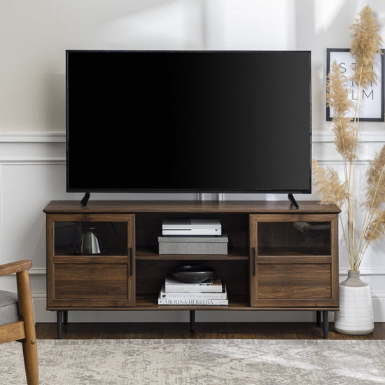Walker Edison Owen Glass and Wood TV Console - lily & onyx