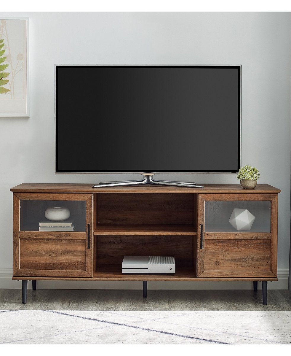 Walker Edison Owen Glass and Wood TV Console - lily & onyx