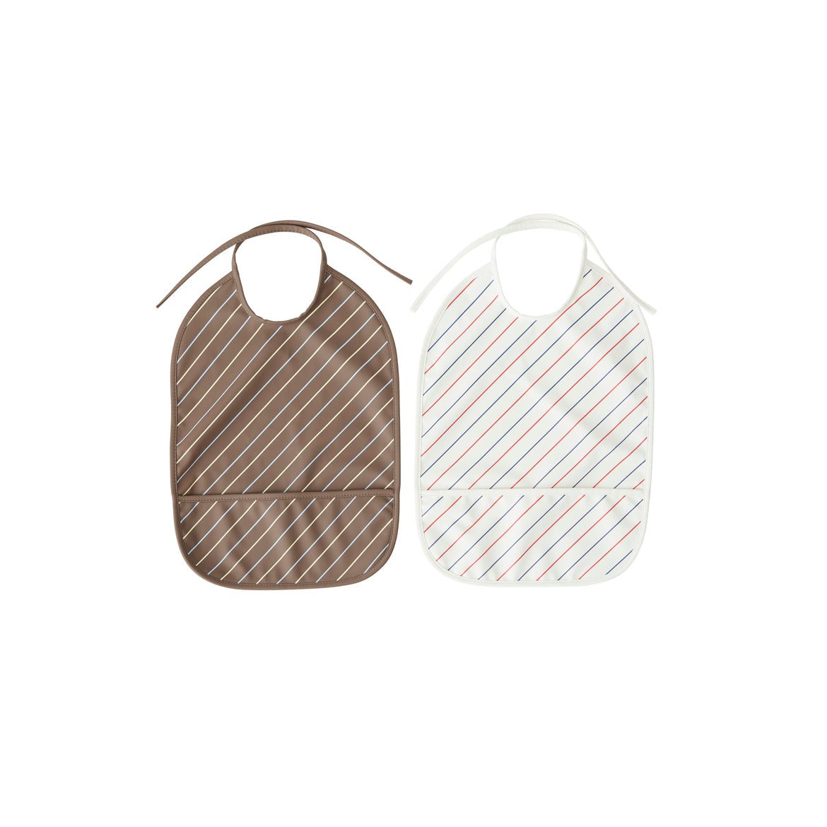 oyoy.us Bib Striped, Mellow / Choko - 2pk