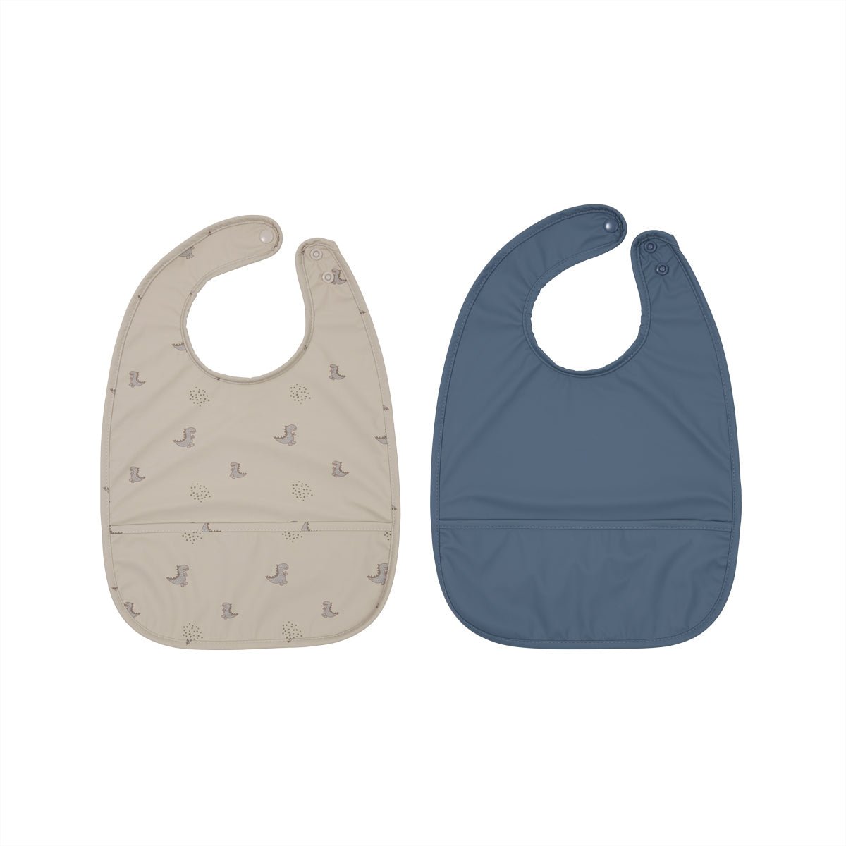 oyoy.us Dino Bib Set in Clay and Blue