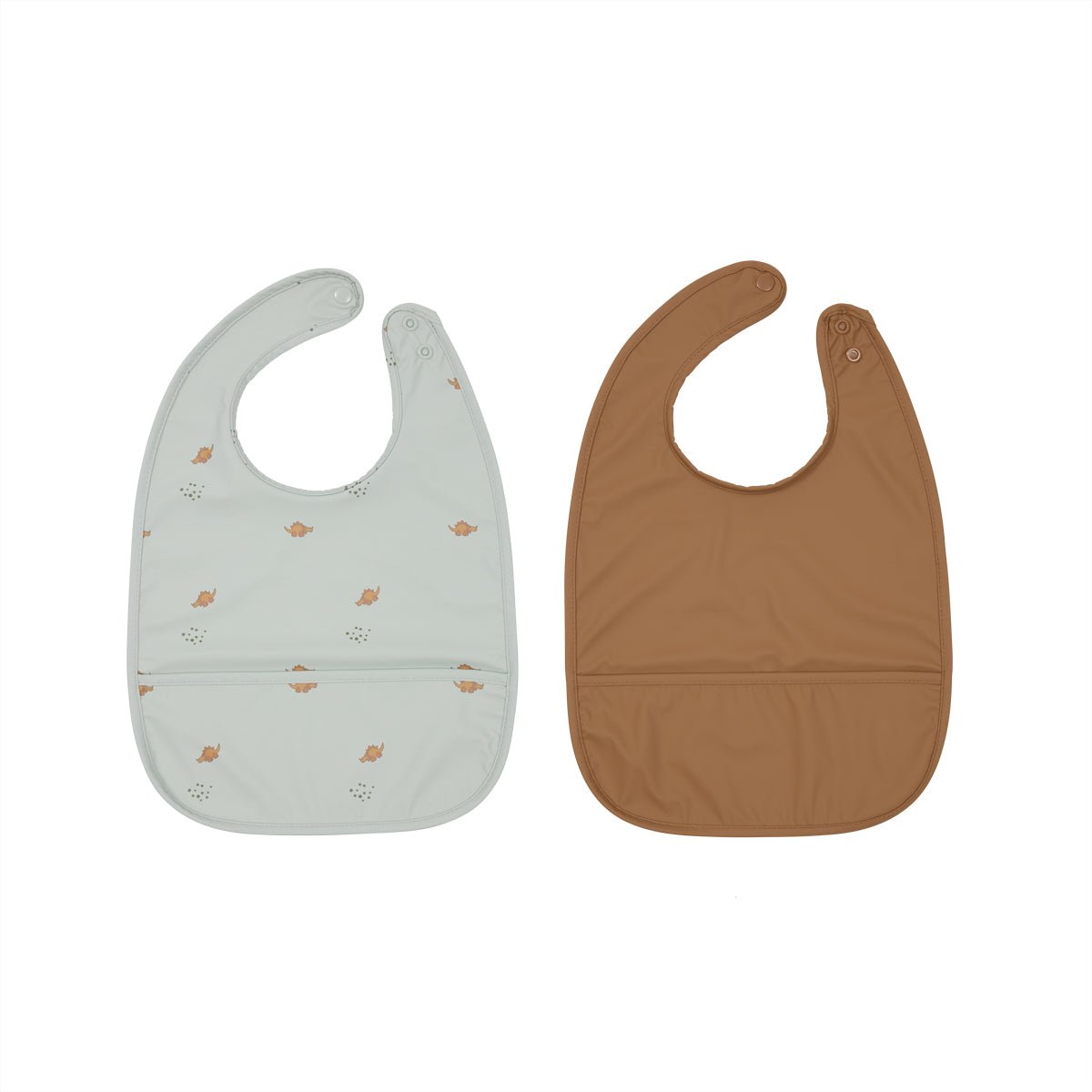 oyoy.us Dino Bib Set in Dusty Green and Caramel