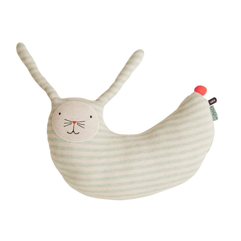 oyoy.us Rabbit Peter Cushion - Minty / White