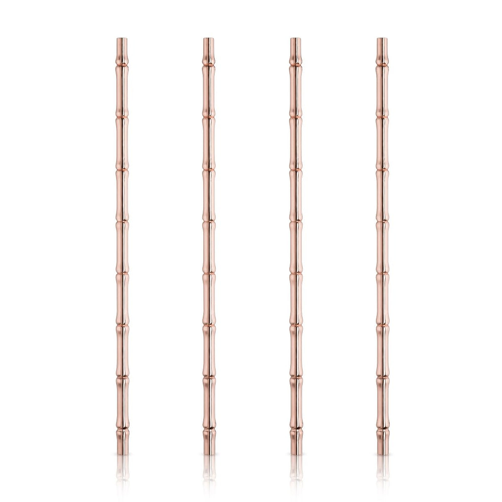 Viski Pacific Bamboo Straws in Copper, Set of 4