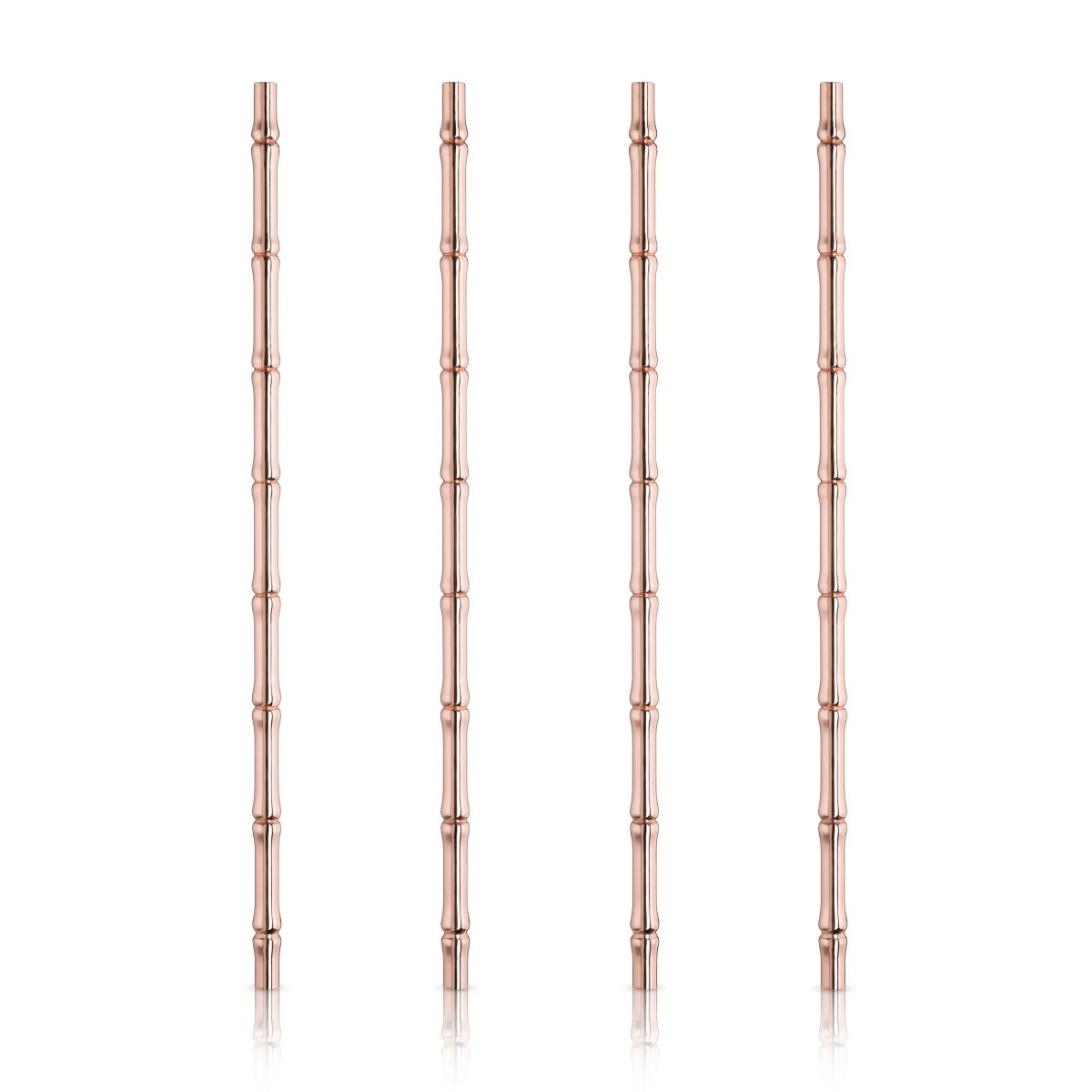 Viski Pacific Bamboo Straws in Copper, Set of 4