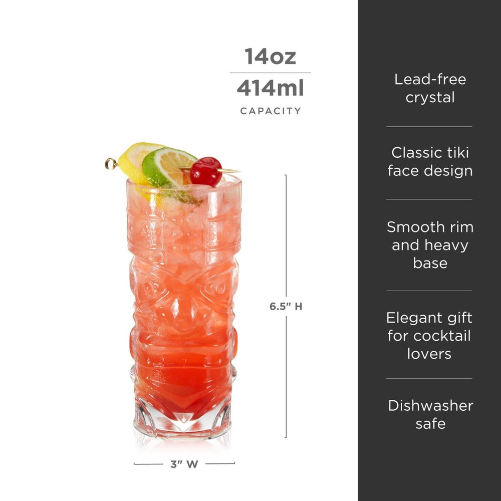 
                      
                        Viski Pacific Crystal Tiki Glasses, Set of 2
                      
                    