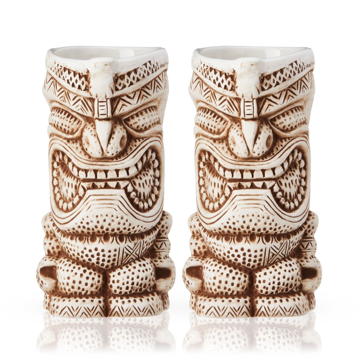 Viski Pacific High Tide Tiki Mugs, Set of 2