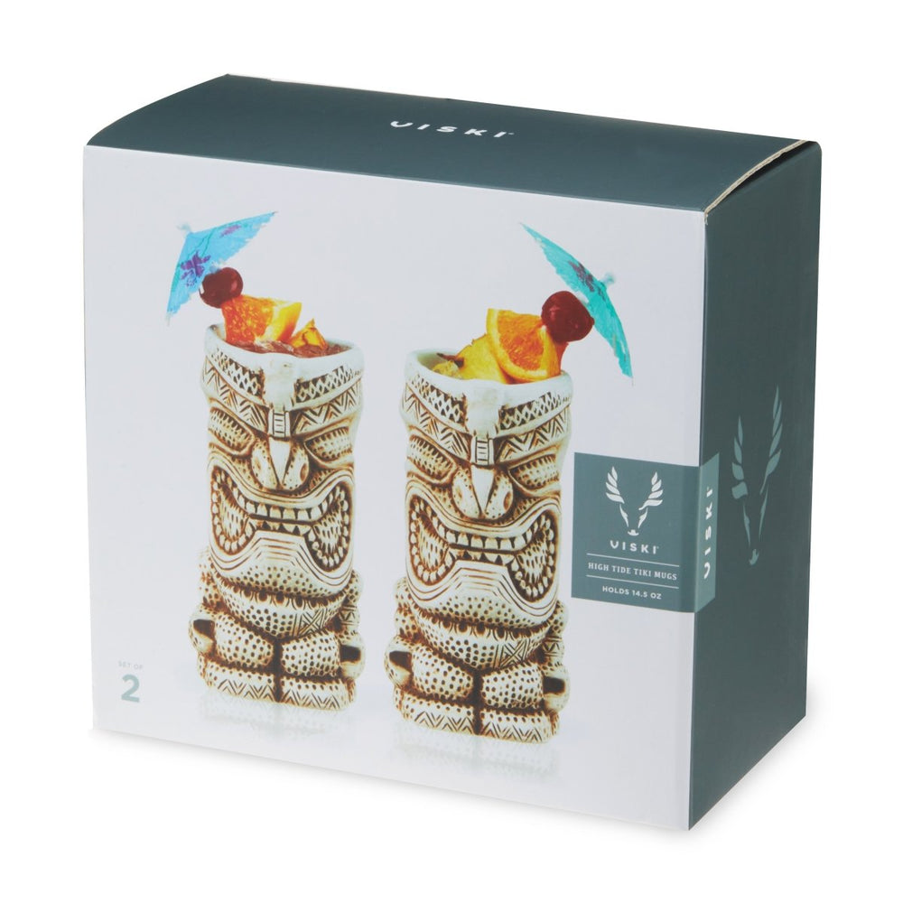 
                      
                        Viski Pacific High Tide Tiki Mugs, Set of 2
                      
                    