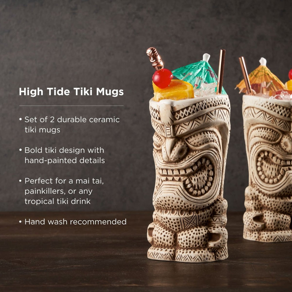 
                      
                        Viski Pacific High Tide Tiki Mugs, Set of 2
                      
                    