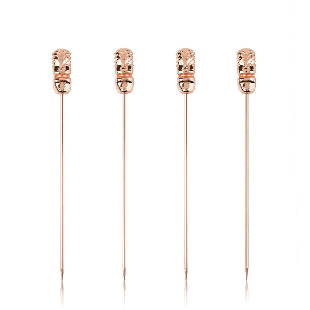 Viski Pacific Tiki Cocktail Picks in Copper, Set of 4 - lily & onyx