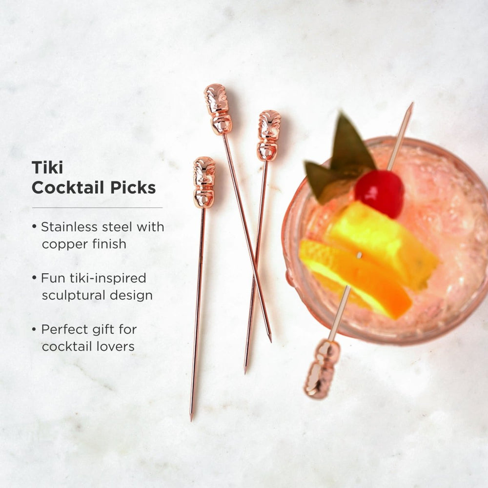 
                      
                        Viski Pacific Tiki Cocktail Picks in Copper, Set of 4 - lily & onyx
                      
                    