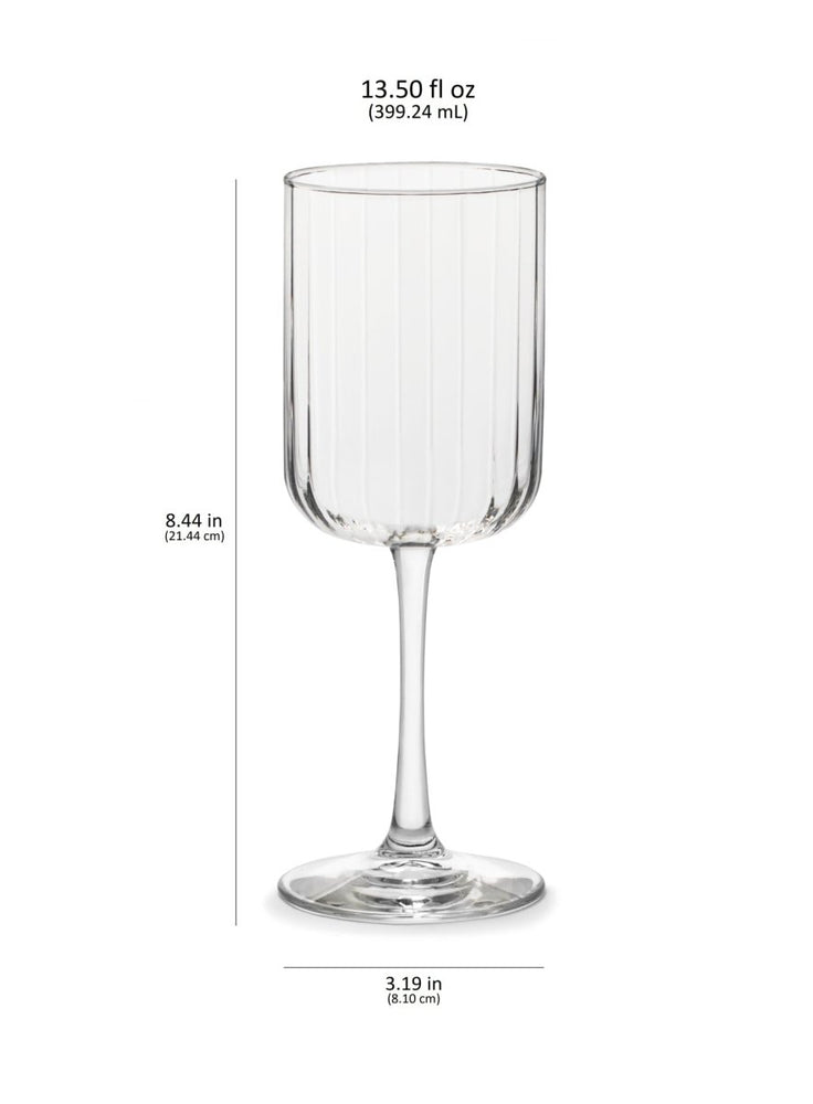
                      
                        Libbey Paneled All Purpose Wine Glasses, 13.5 oz - Set of 4 - lily & onyx
                      
                    