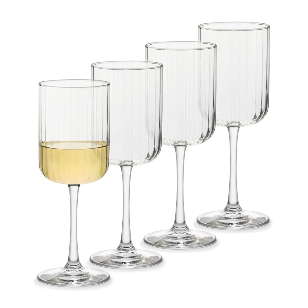 Libbey Paneled All Purpose Wine Glasses, 13.5 oz - Set of 4 - lily & onyx