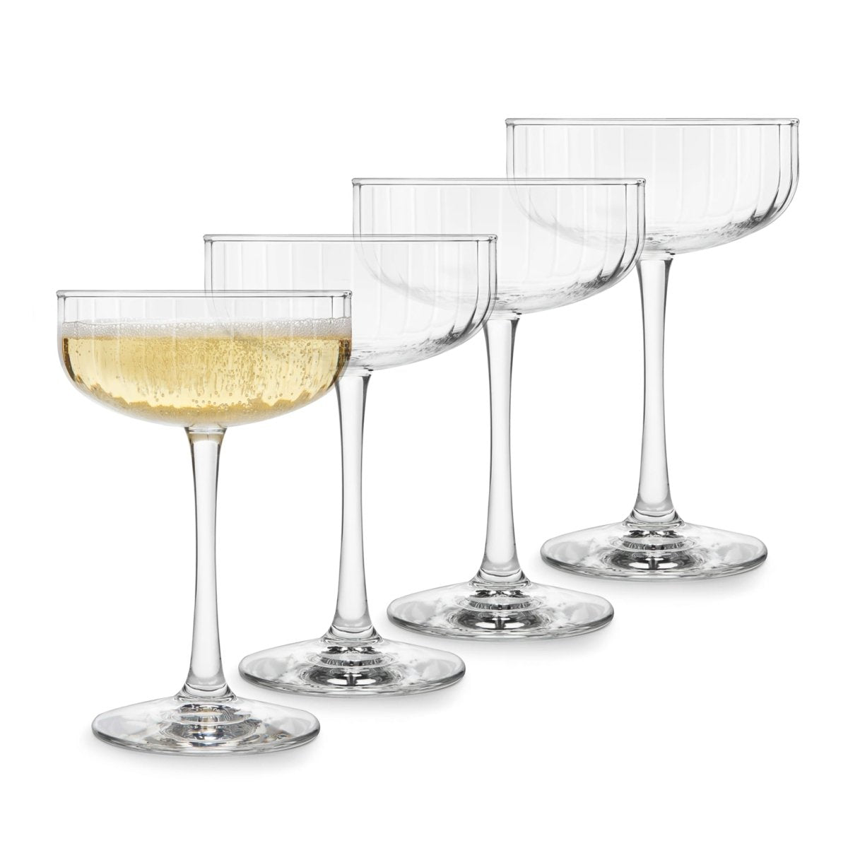 Libbey Paneled Coupe Cocktail Glasses, 8.5 oz - Set of 4 - lily & onyx