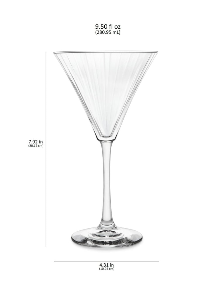 
                      
                        Libbey Paneled Martini Glasses, 9.5 oz - Set of 4 - lily & onyx
                      
                    