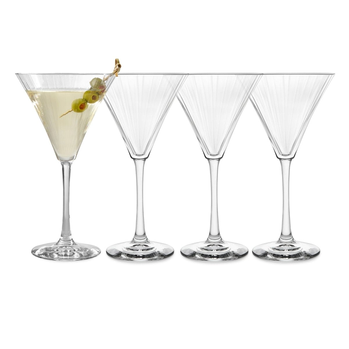 Libbey Paneled Martini Glasses, 9.5 oz - Set of 4 - lily & onyx