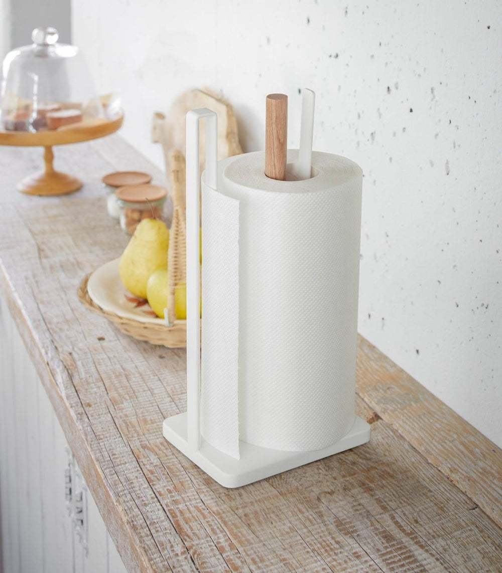 Yamazaki Home Paper Towel Holder - Steel + Wood - lily & onyx