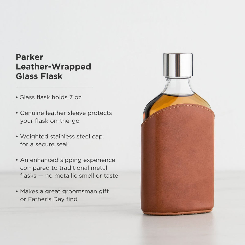 
                      
                        Viski Parker Leather - Wrapped Glass Flask - lily & onyx
                      
                    