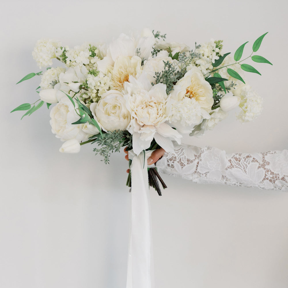 
                      
                        Artificial Peony Flower in Cream - 28.5"
                      
                    