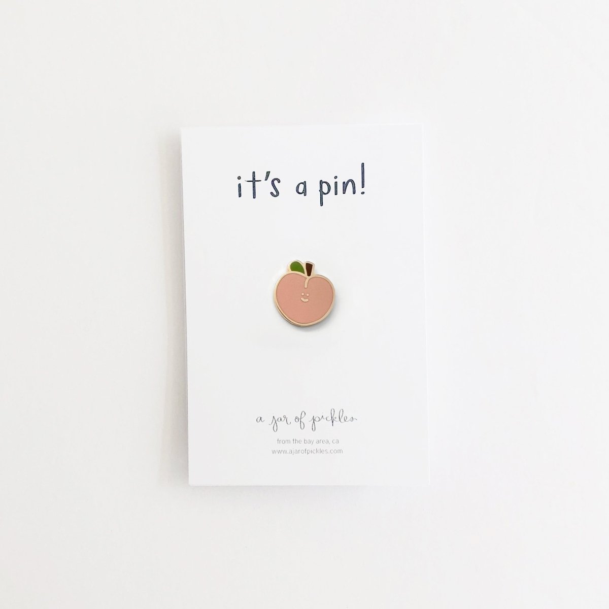 A Jar of Pickles Peach Fruit Pin - lily & onyx