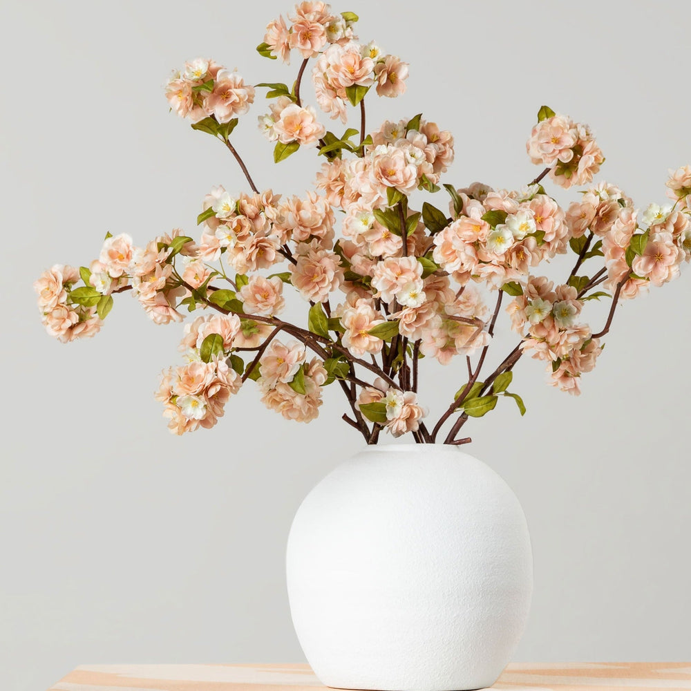 
                      
                        Cream Linen Faux Peach Blossom Branch, 41"
                      
                    