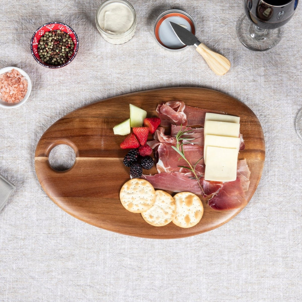 Picnic Time Family of Brands Pebble Shaped Acacia Serving Board, 15" x 10" - lily & onyx