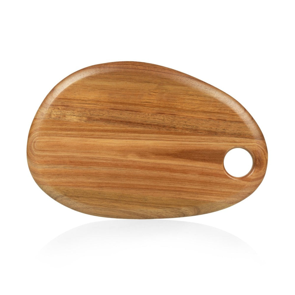 Picnic Time Family of Brands Pebble Shaped Acacia Serving Board, 15" x 10" - lily & onyx